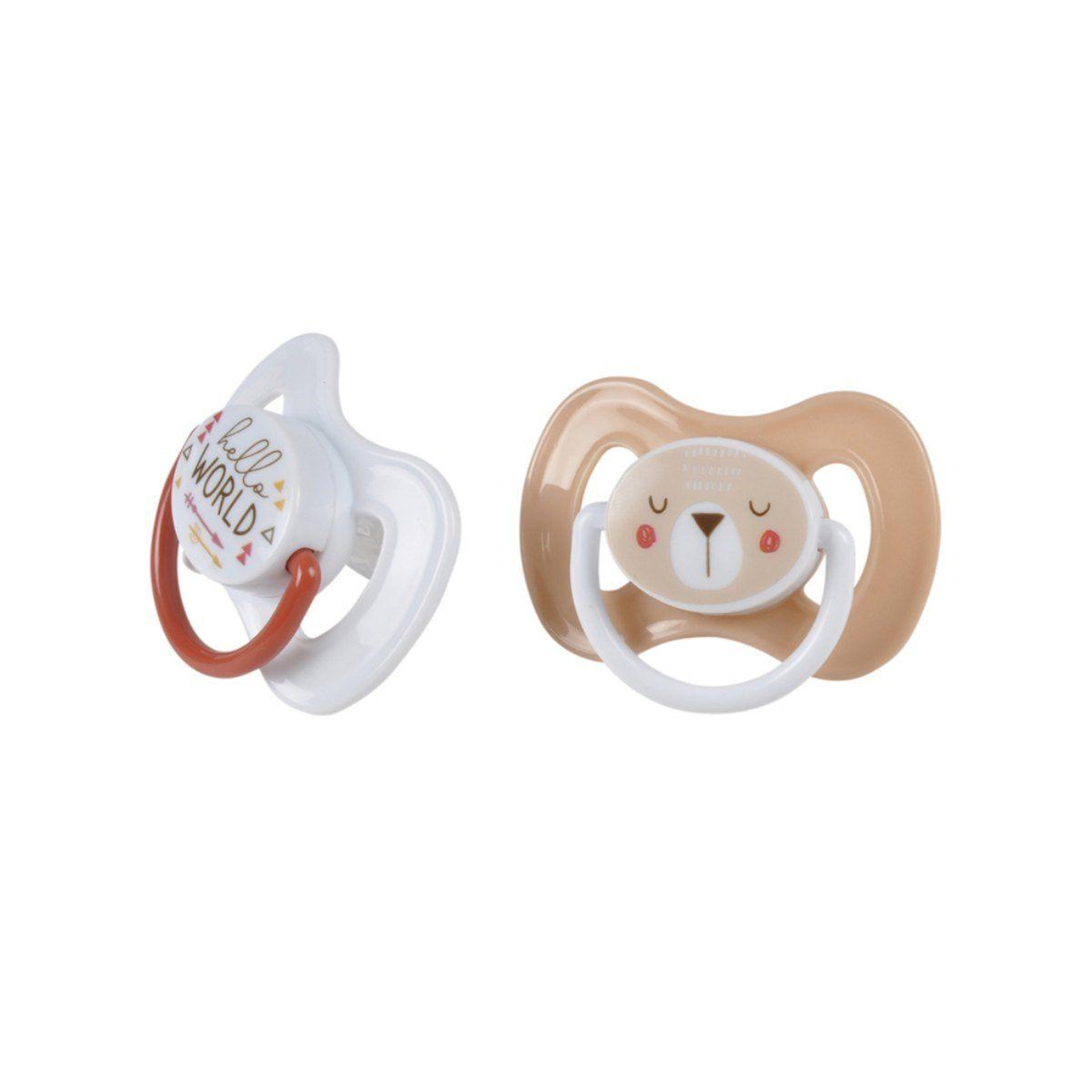 BEBE DOUCEUR Lot de 2 sucettes physiologiques  forêt  0 à 6 mois beige