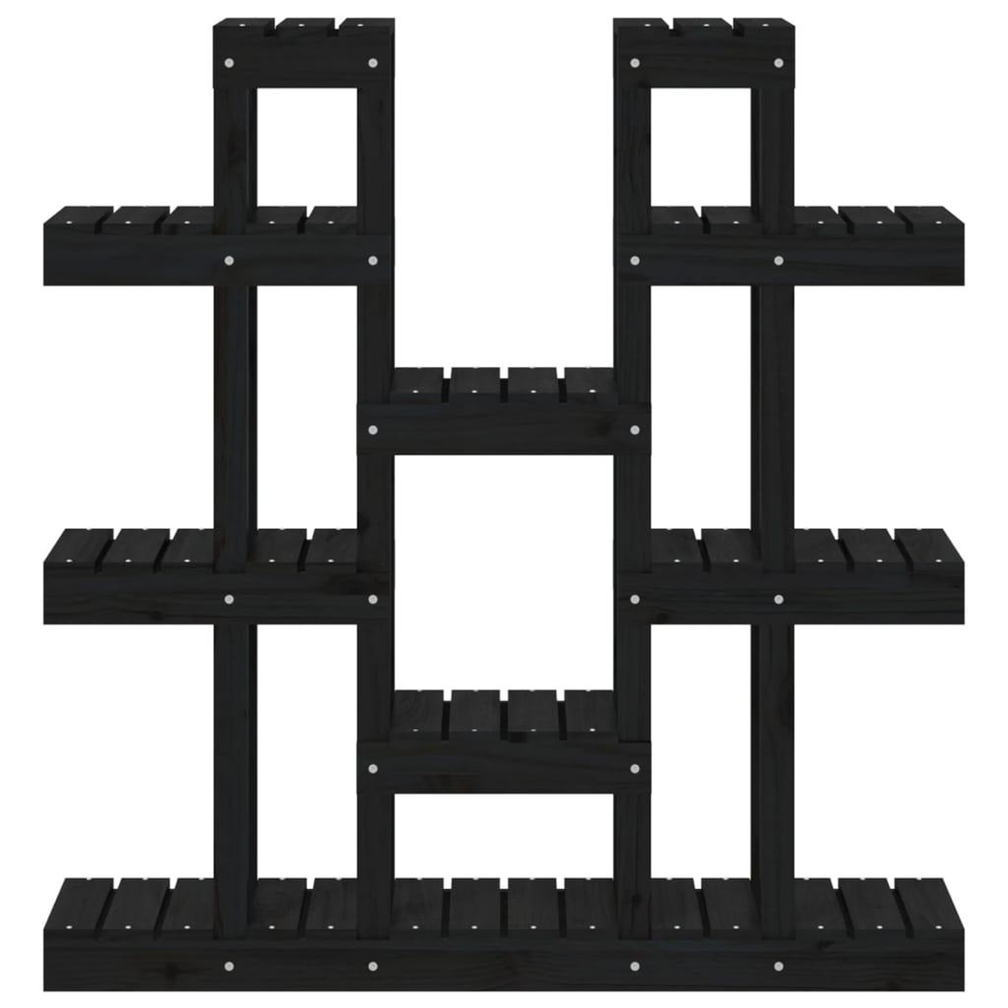 Voir la diapositive 5 : VIDAXL Support a plantes Noir 104,5x25x109,5 cm Bois massif de pin