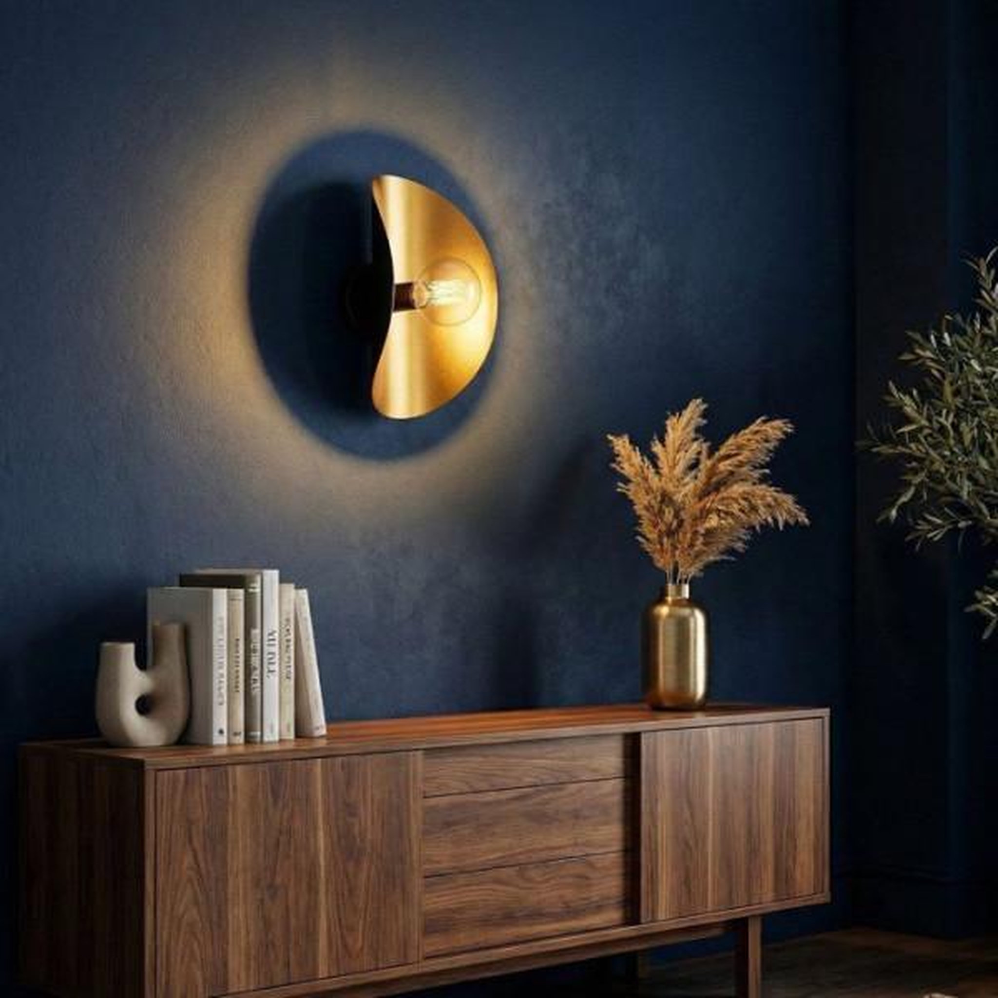 Voir la diapositive 4 : MARKET24 Applique murale black gold - noir et or - design chic - finition premium