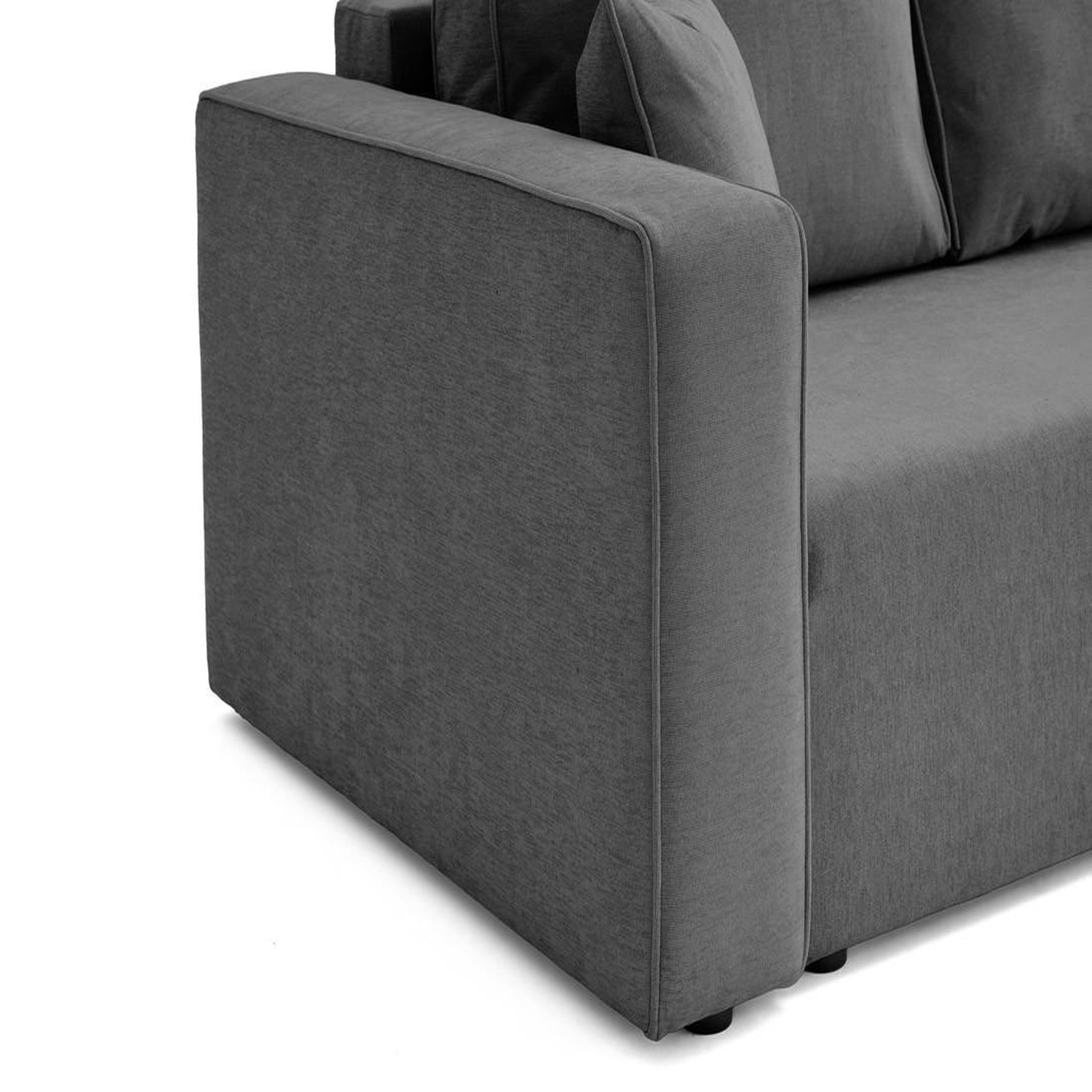 Voir la diapositive 6 : BEST MOBILIER Topaze - canapé 3 places - convertible avec coffre - en tissu