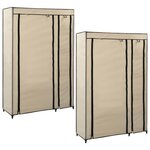VIDAXL Garde-robes pliables 2 pcs Creme 110x45x175 cm Tissu