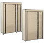 Voir la diapositive 1 : VIDAXL Garde-robes pliables 2 pcs Creme 110x45x175 cm Tissu