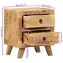 Voir la diapositive 6 : VIDAXL Table de chevet 2 pcs 40x32x46 cm bois massif de manguier brut