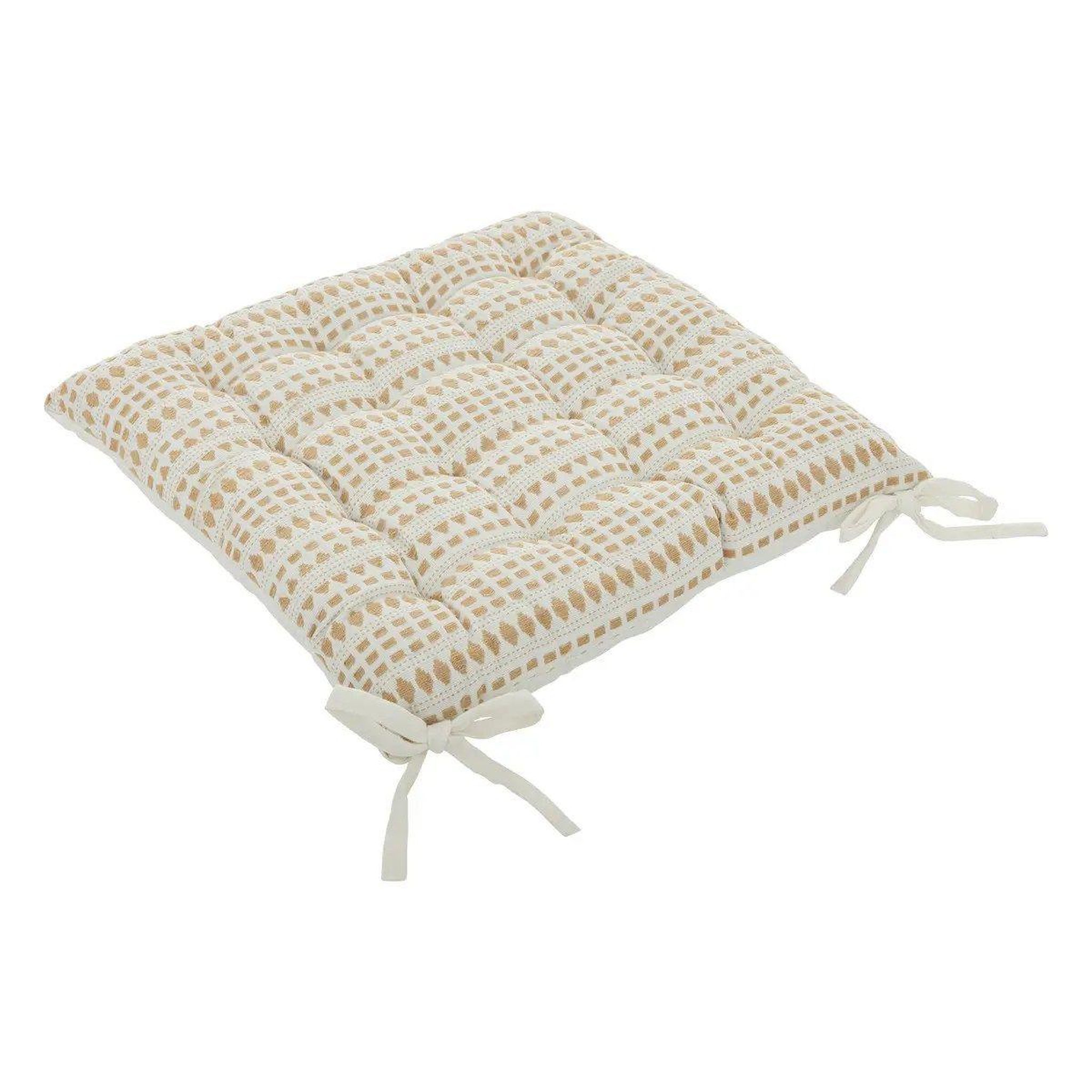 ATMOSPHERA Coussin de chaise jacquard  micah  38x38cm lin