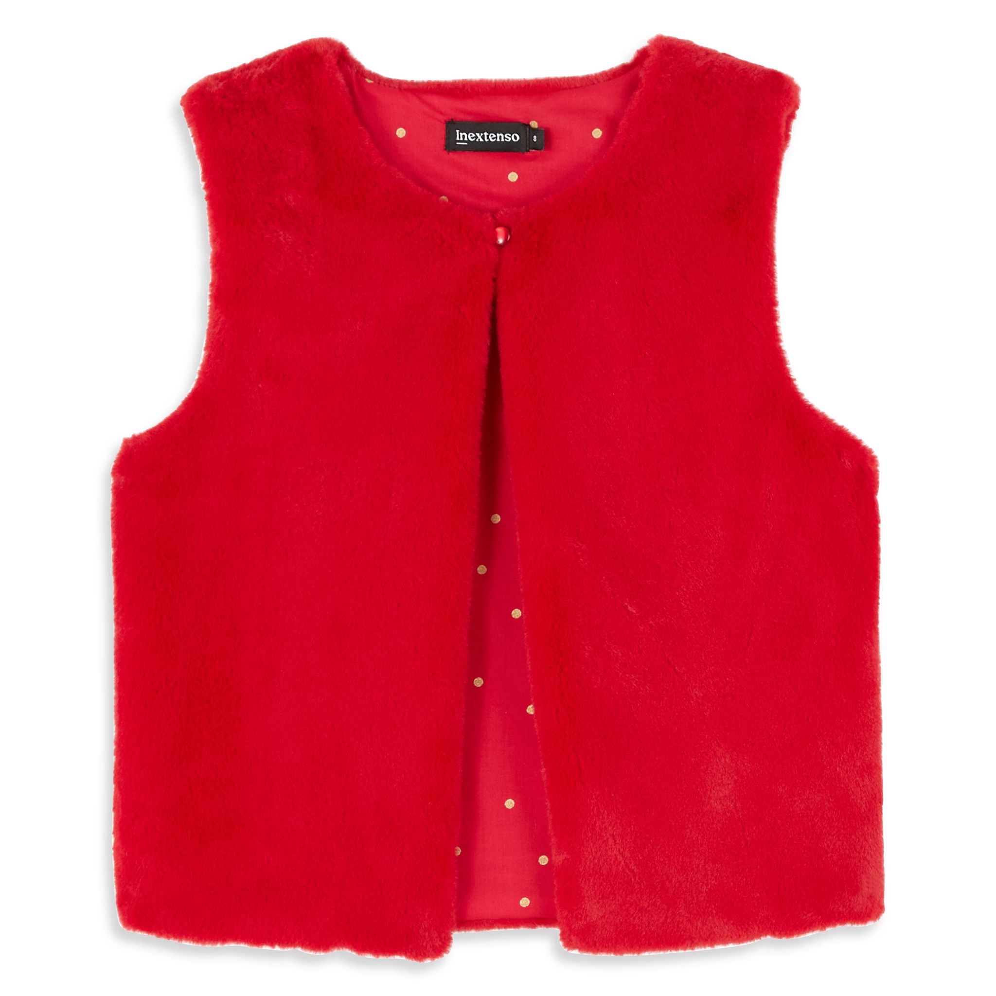 Gilet fourrure sans manches Fille 3-12 ans - rouge/marron - - 12,00