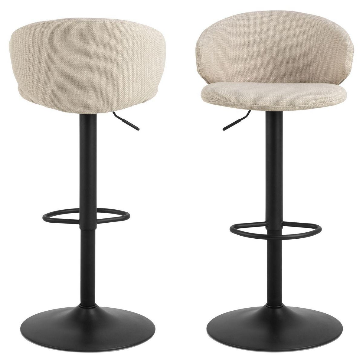 TOILINUX Lot de 2 tabourets de bar ZANZIBAR - Beige