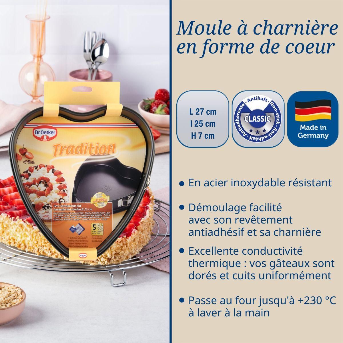 DR.OETKER Ensemble de 2 Moules à charnière en forme de cœur 25 cm Dr. Oetker