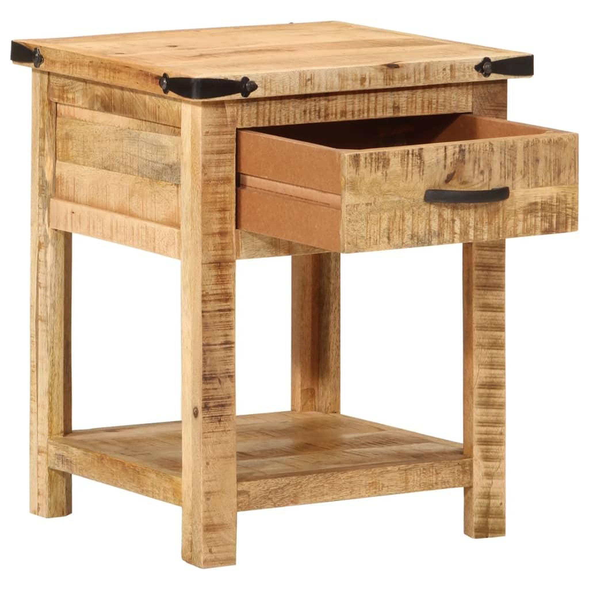 Voir la diapositive 2 : VIDAXL Table de chevet 40x40x50 cm bois de manguier massif