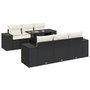 Voir la diapositive 2 : VIDAXL Salon de jardin 7 pcs avec coussins noir resine tressee