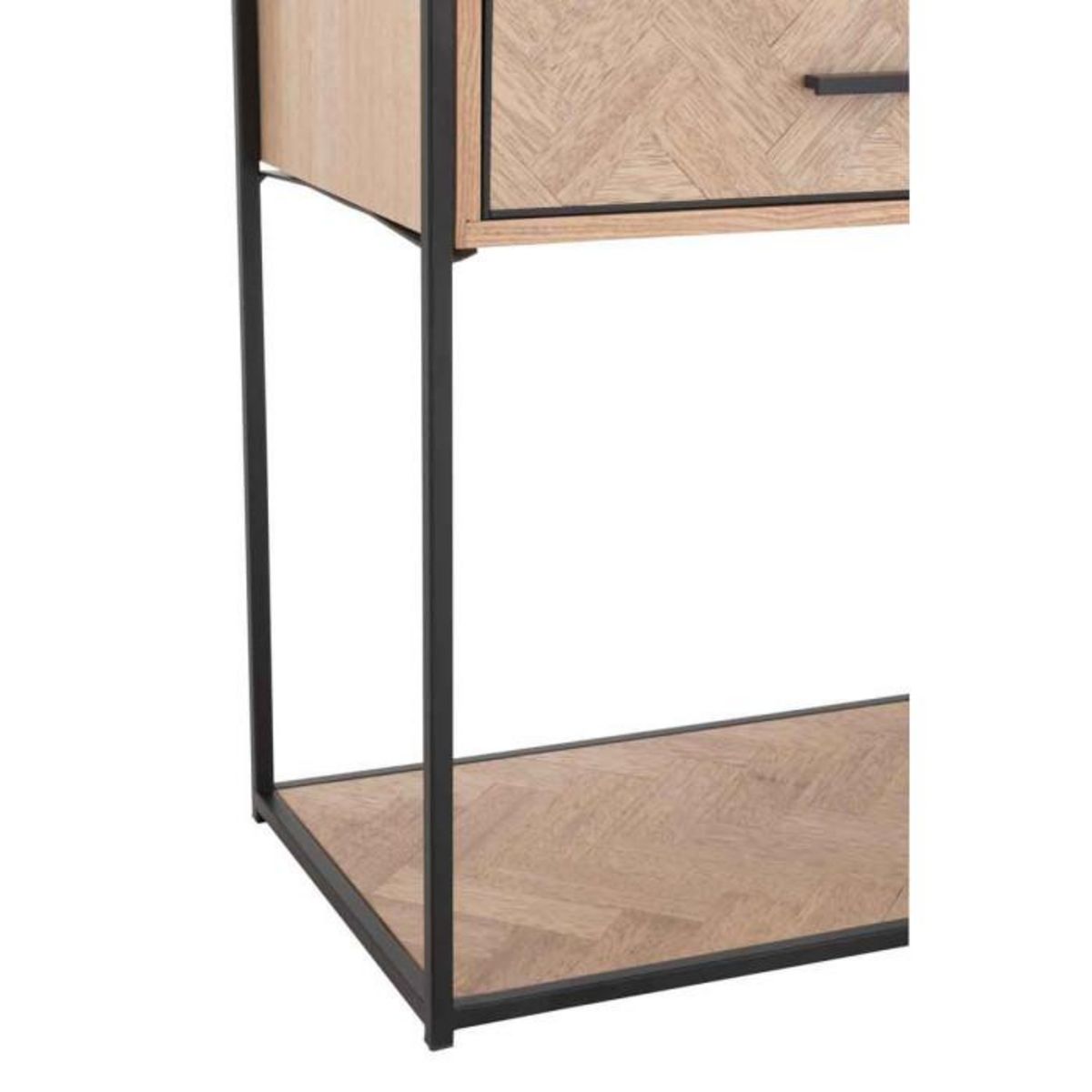 Paris Prix Console 2 Tiroirs  Miraza  120cm Naturel & Noir