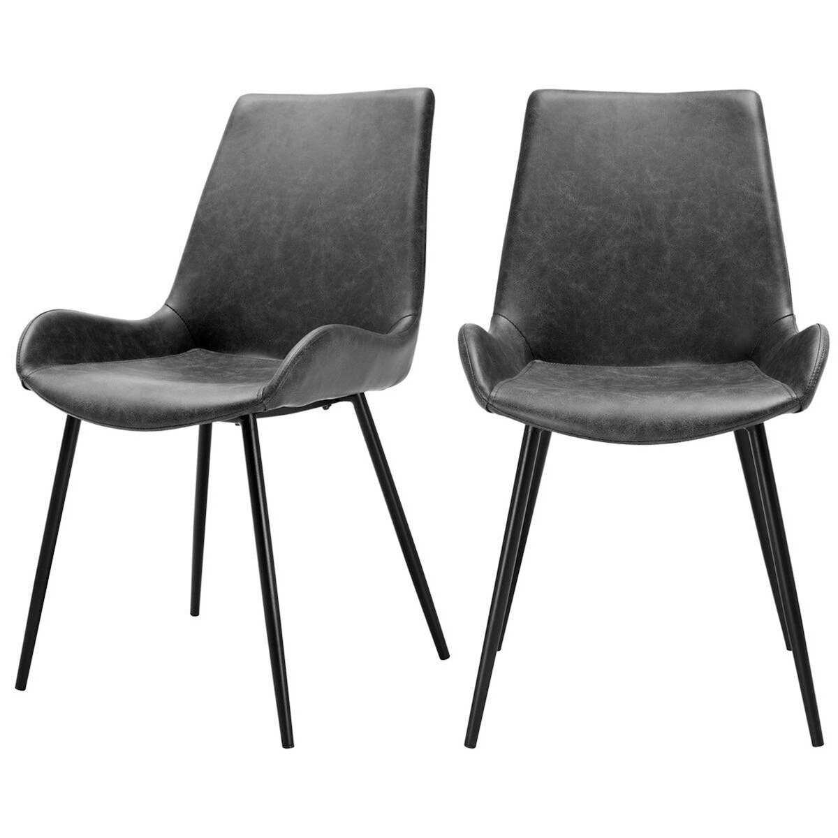 Rendez vous déco Lot de 2 chaises en cuir synthétique marron - Austin