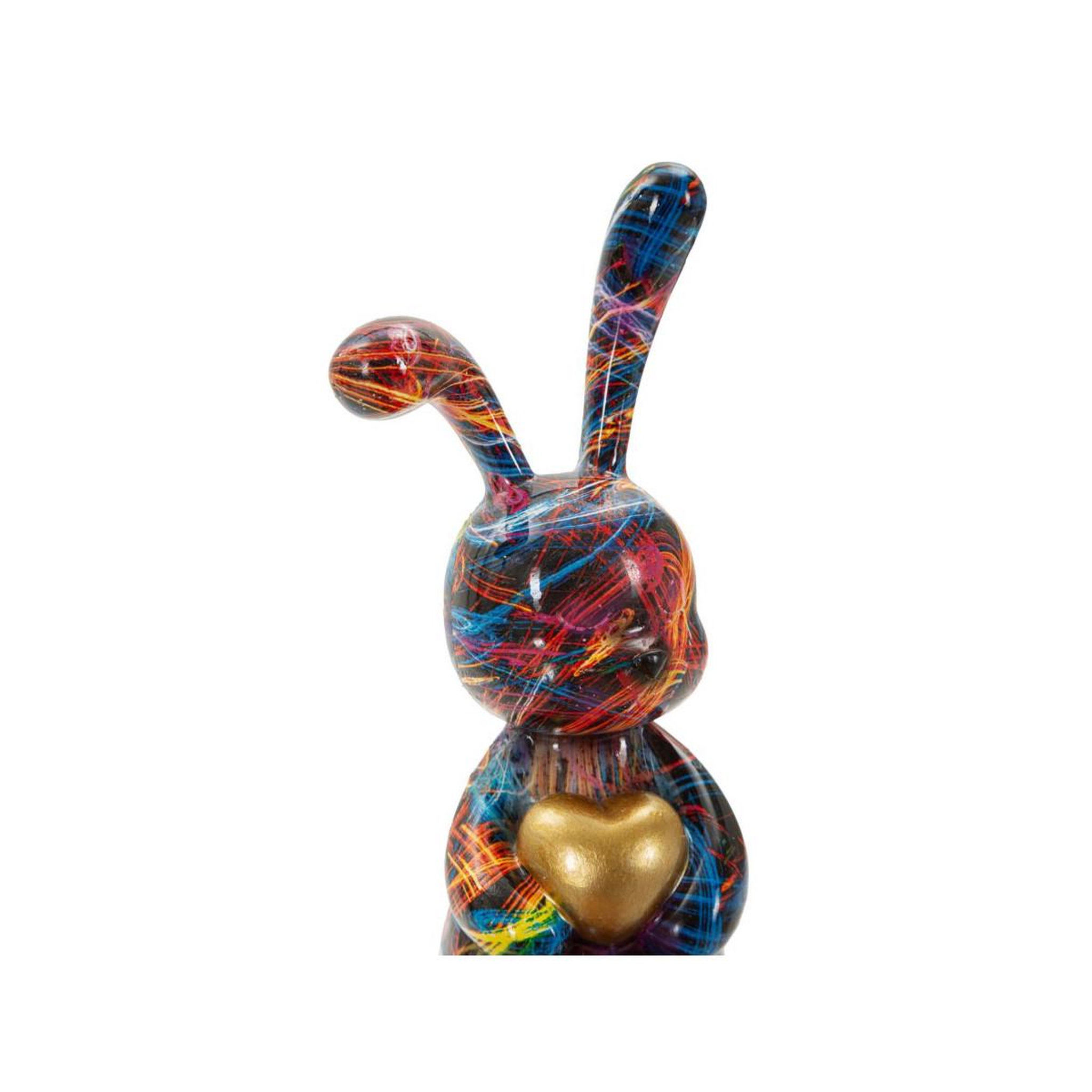 Voir la diapositive 4 : Paris Prix Lapin cœur en résine  psyco  23cm multicolore