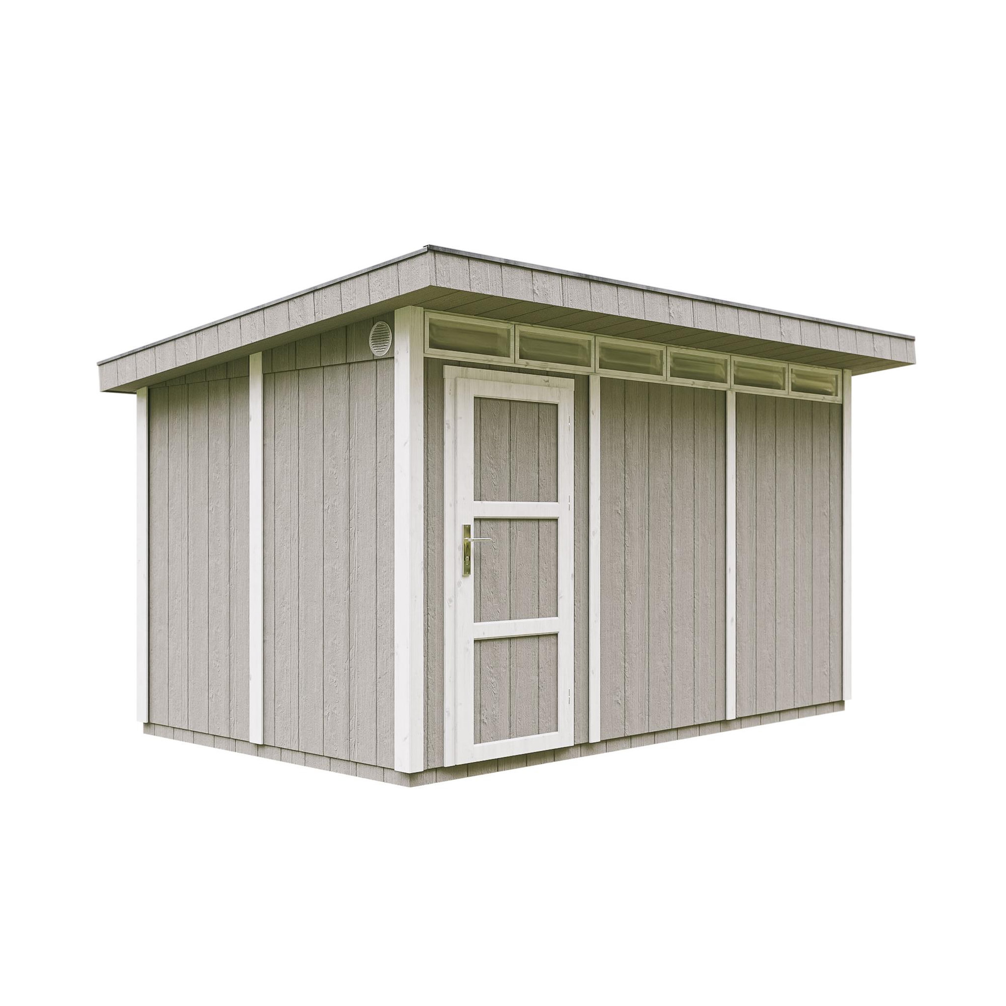 Voir la diapositive 1 : TIMBELA Abri de Jardin Qualité Premium 9m²L412xL279xH237cm avec sol, bardeaux bitumineux M904