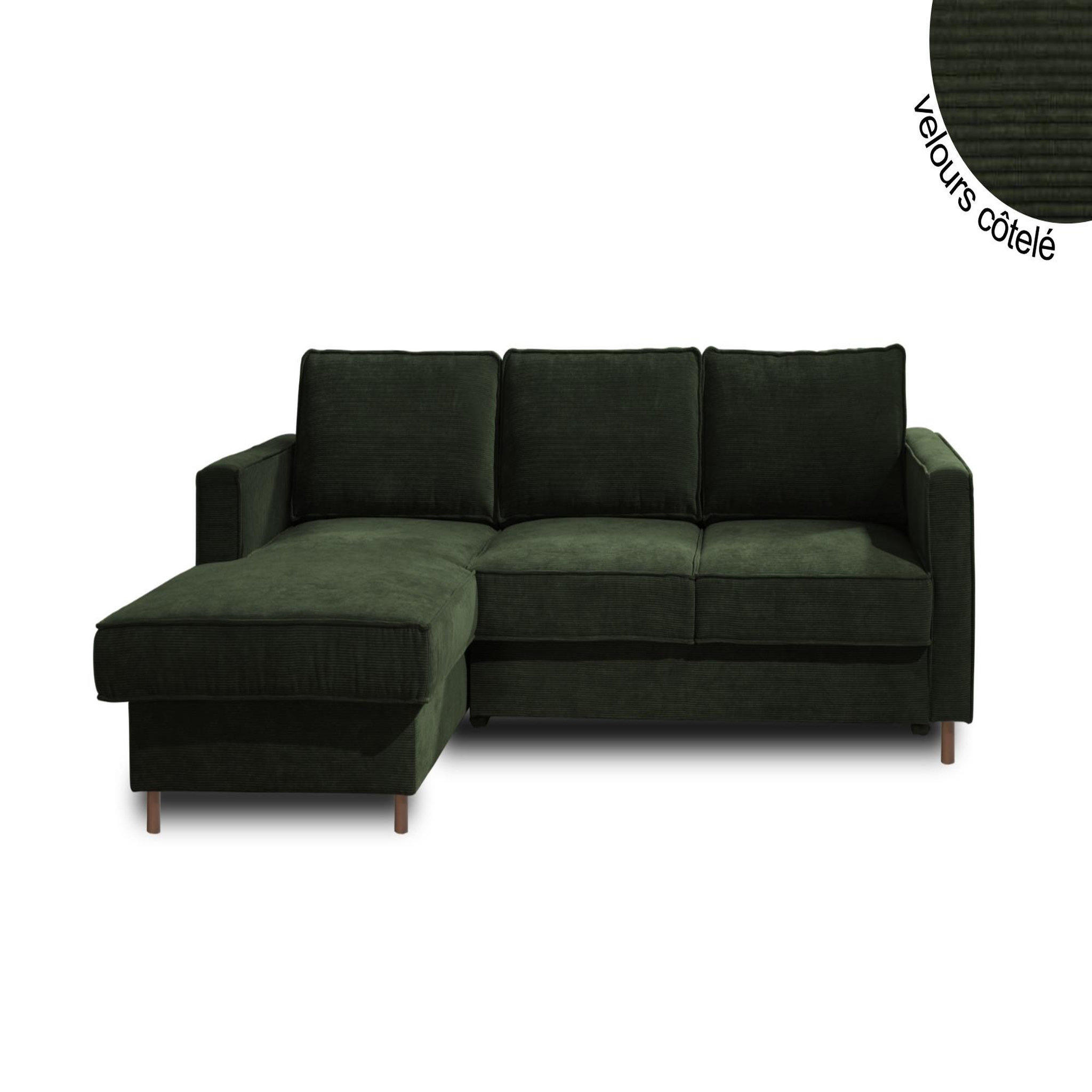 Voir la diapositive 6 : BEST MOBILIER Jake - canapé d'angle gauche - convertible avec coffre - 4 places - en velours côtelé