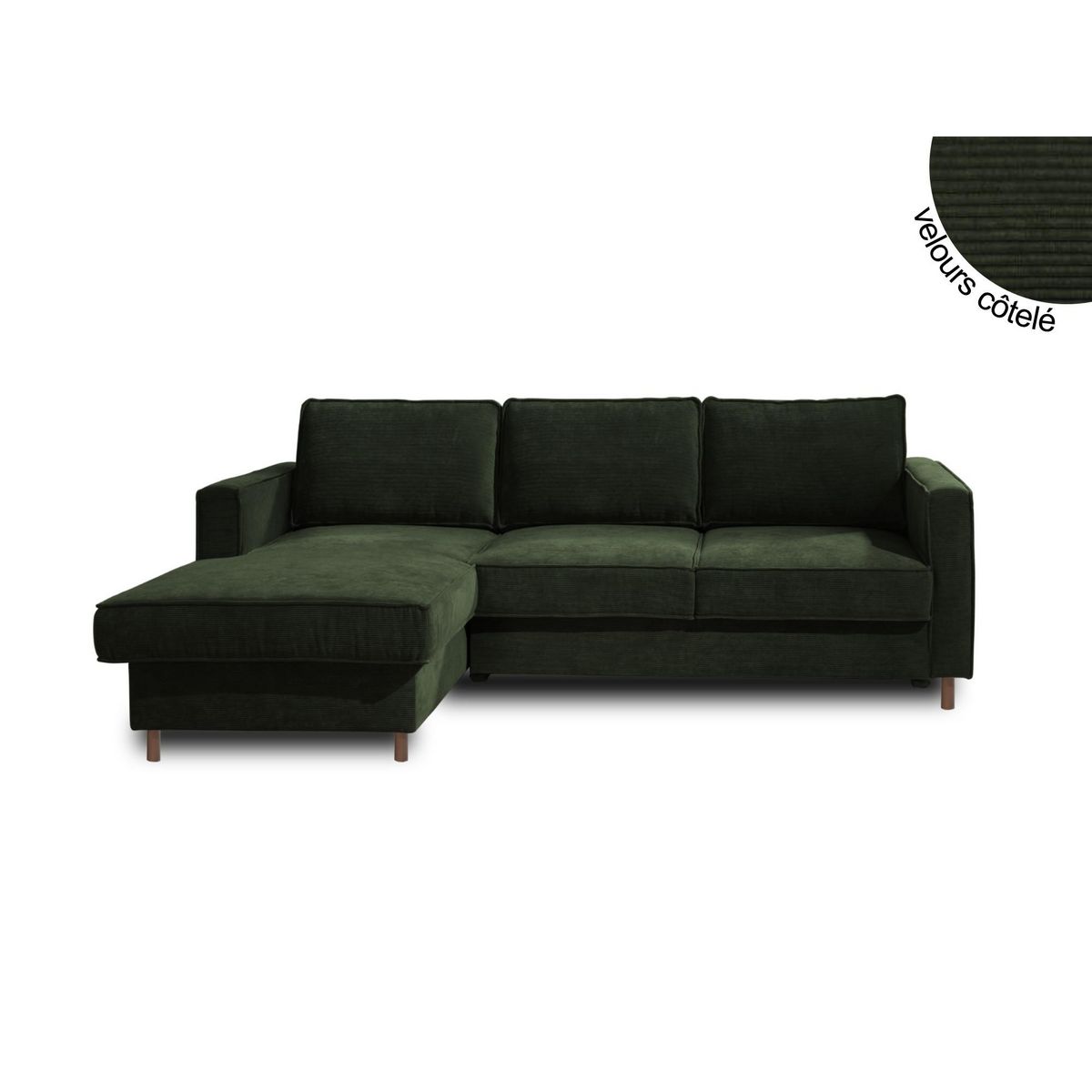 LISA DESIGN Jake - canapé d'angle gauche - convertible avec coffre - 4 places - en velours côtelé