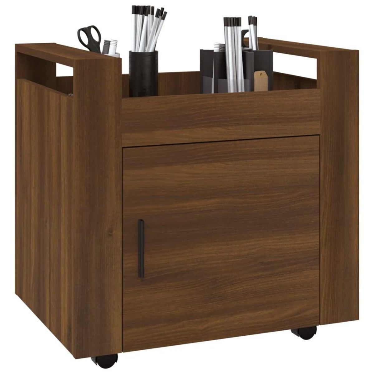 VIDAXL Chariot de bureau Chene marron 60x45x60 cm Bois d'ingenierie