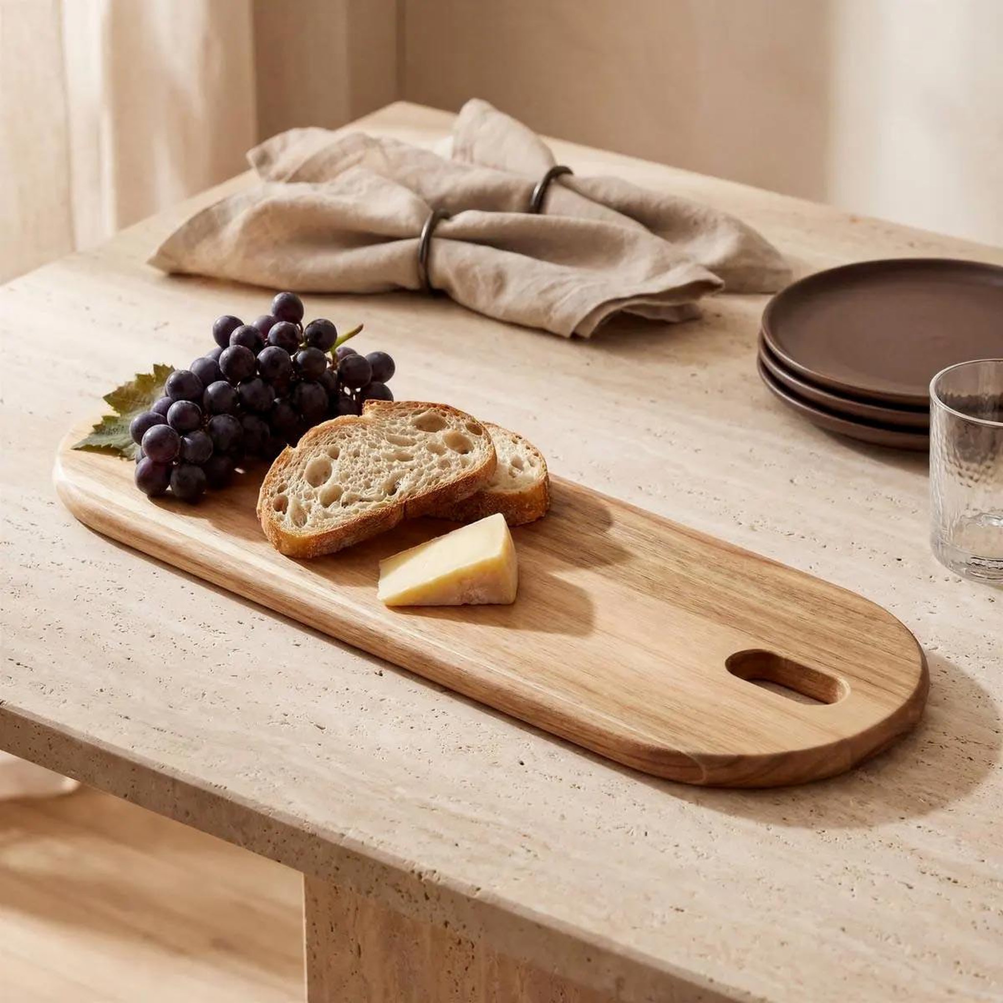 Voir la diapositive 3 : SECRET DE GOURMET Planche de présentation en bois  mina  60cm marron