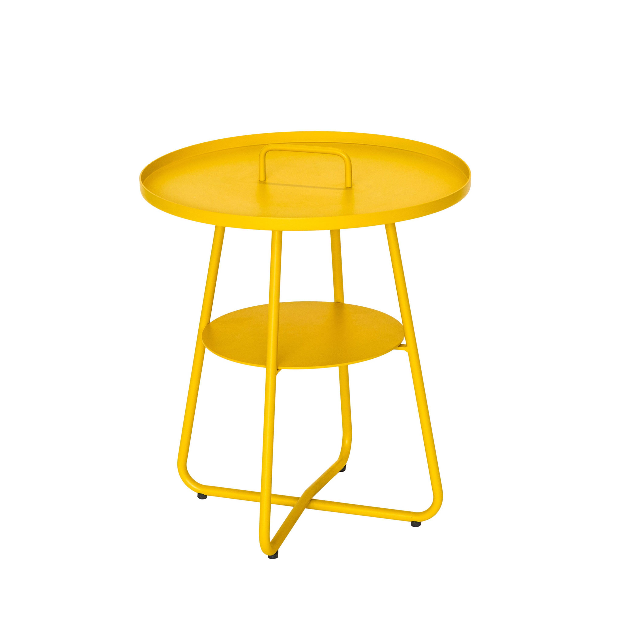 Voir la diapositive 1 : Jardiline Table basse ronde jaune en aluminium - THASOS