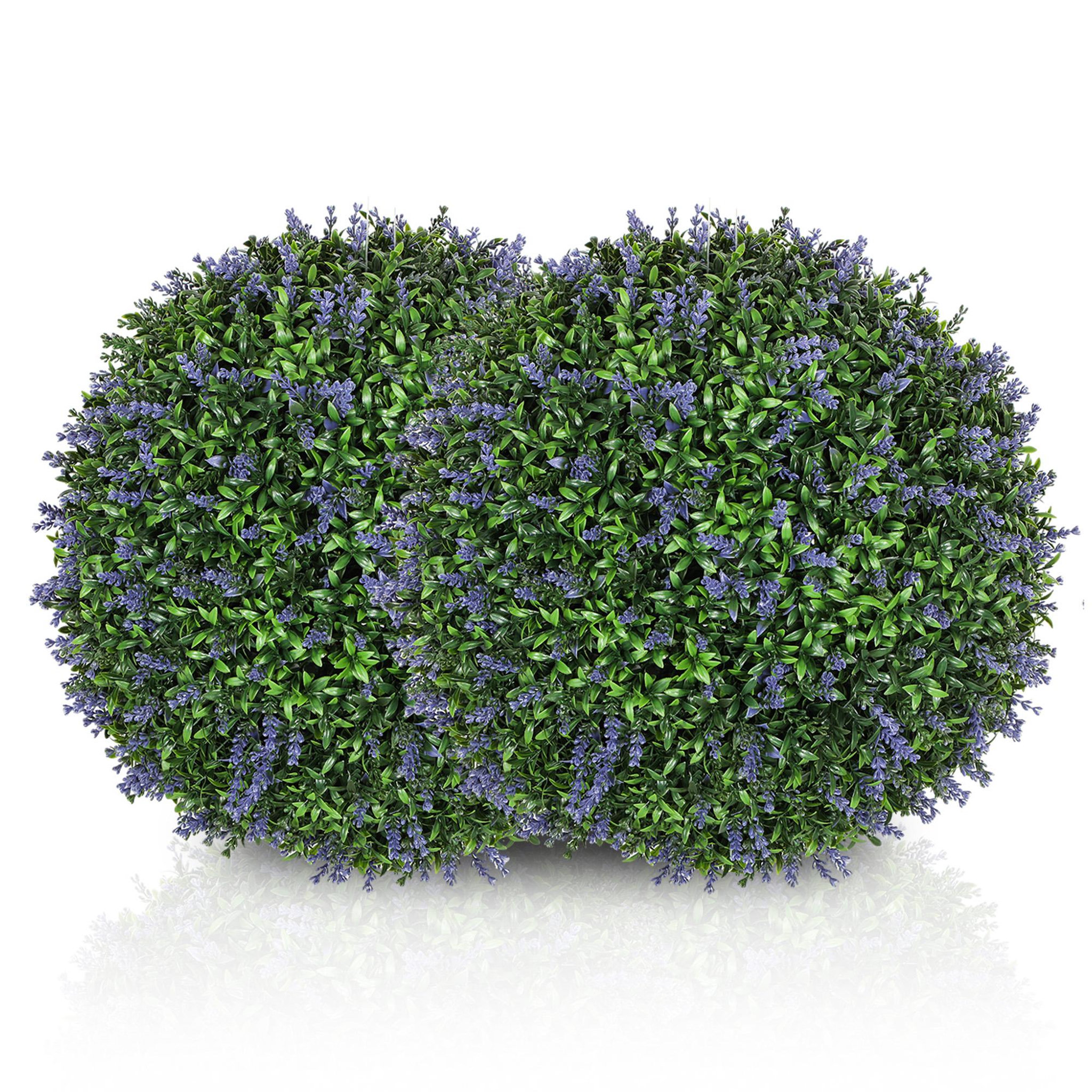 Voir la diapositive 4 : HOMCOM Lot de 2 buis artificiels topiaires boules Ø42cm avec fleurs de lavande
