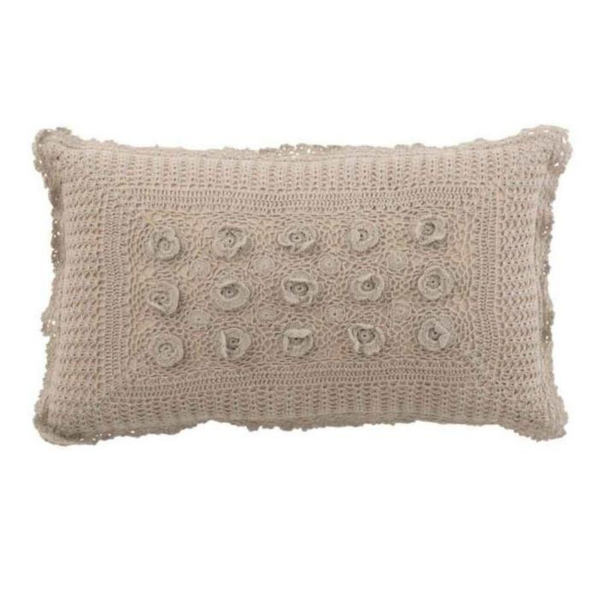 Paris Prix Coussin Déco  Dentelles  30x50cm Taupe