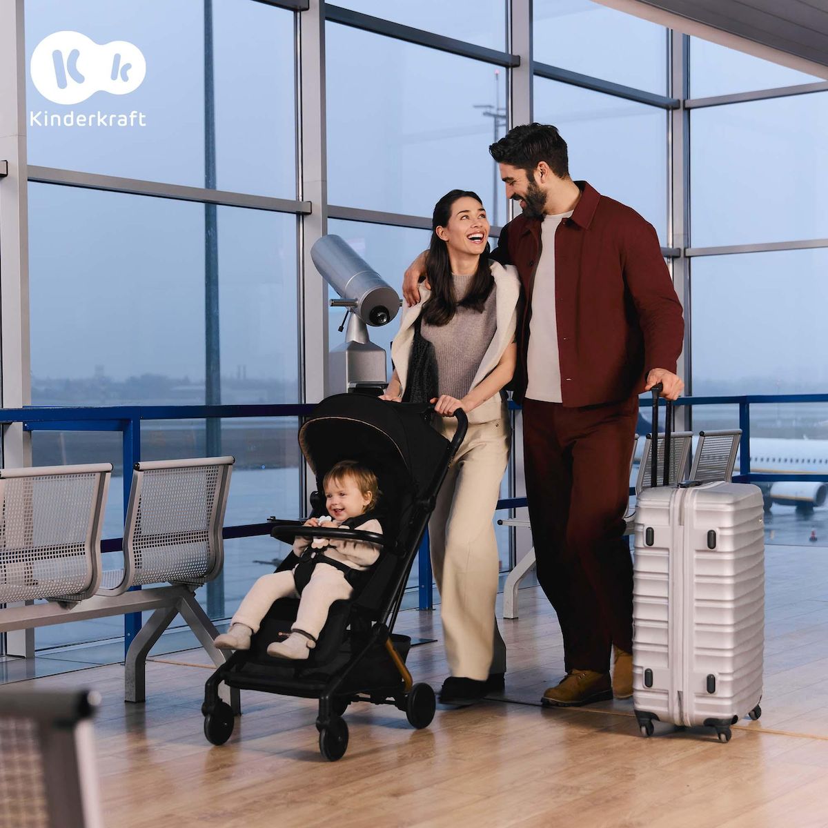 KINDERKRAFT Poussette compacte et facile à plier pour voyages et déplacements