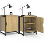 Voir la diapositive 1 : ID MARKET Lot de 2 tables de chevet DETROIT 1 porte design industriel