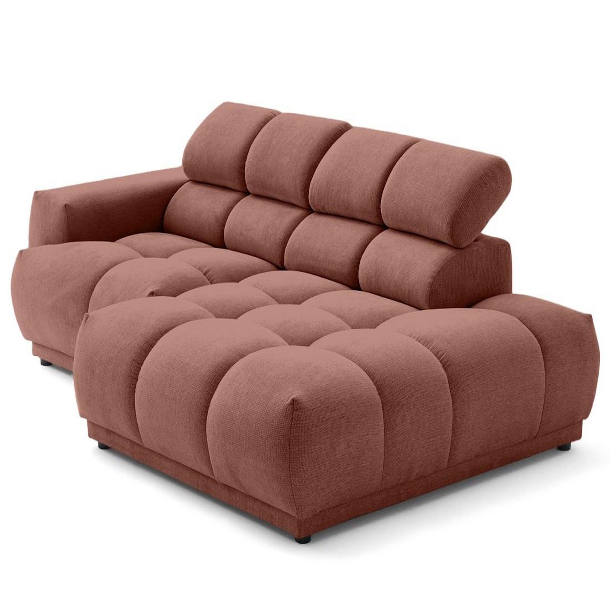 Voir la diapositive 6 : LISA DESIGN Matera - canapé d'angle droit 4 places avec têtières réglables en tissu texturé