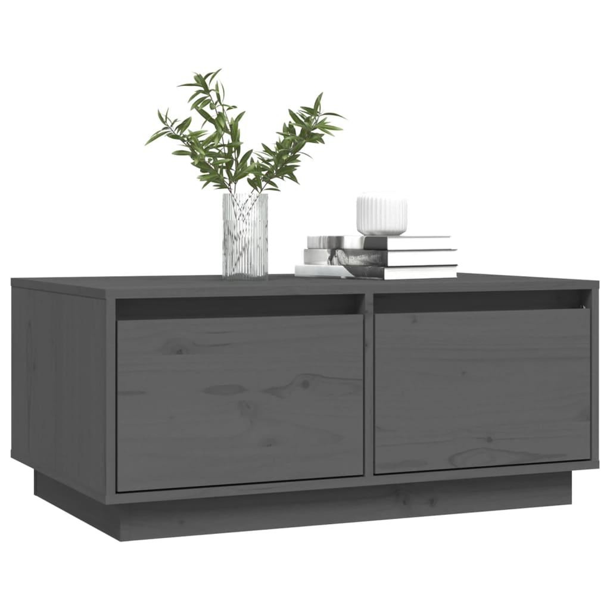 Voir la diapositive 4 : VIDAXL Table basse Gris 80x50x35 cm Bois massif de pin