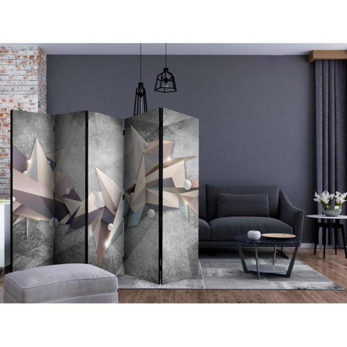 Paris Prix Paravent 5 Volets  Geometrical Constellation  172x225cm