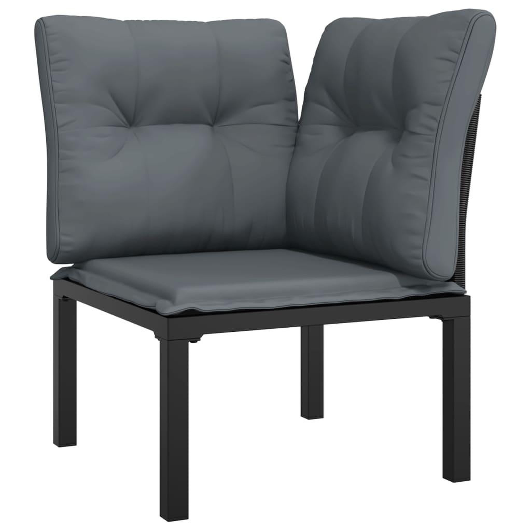 Voir la diapositive 4 : VIDAXL Salon de jardin 3 pcs noir et gris resine tressee