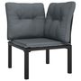 Voir la diapositive 4 : VIDAXL Salon de jardin 3 pcs noir et gris resine tressee
