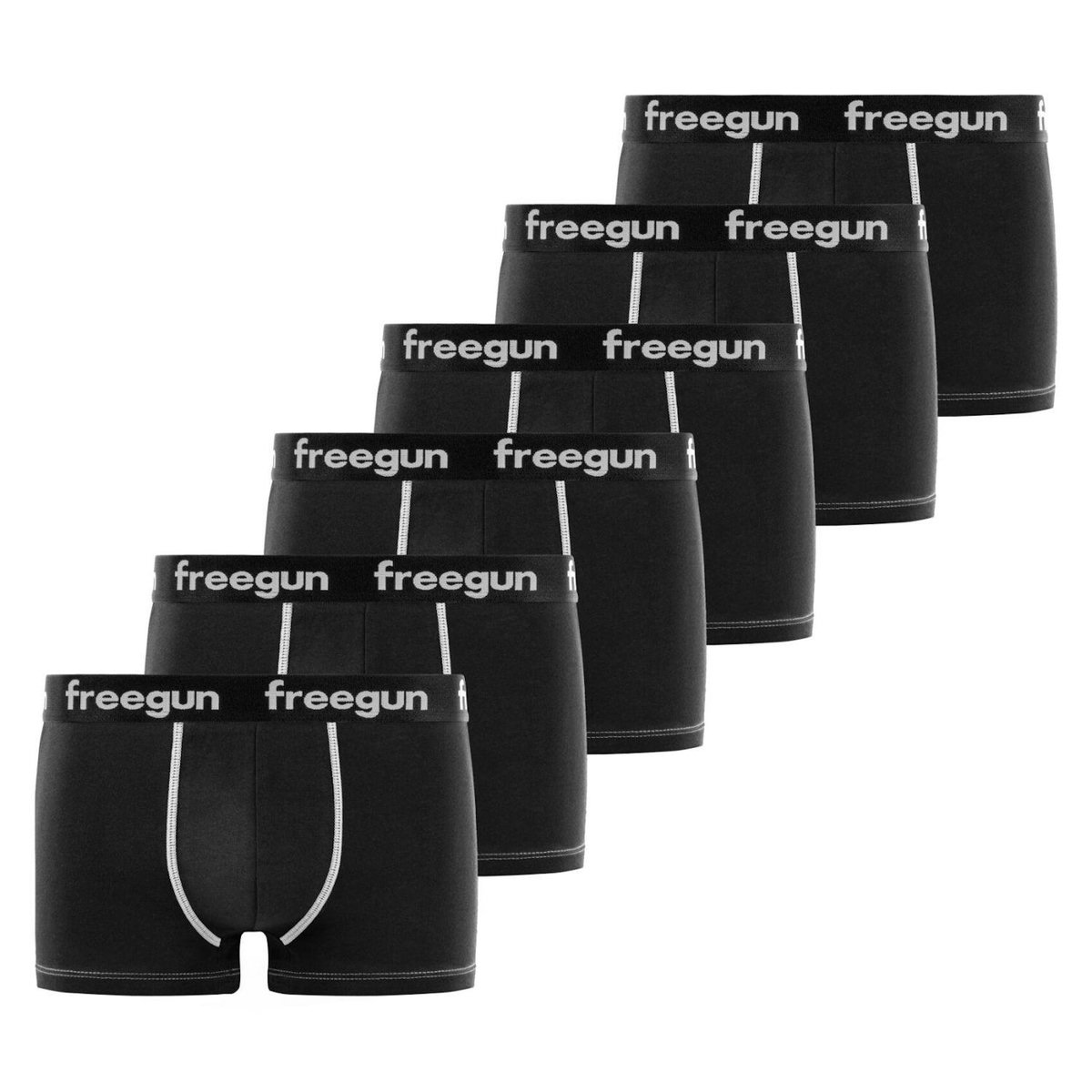 FREEGUN Lot de 6 boxers homme en Coton
