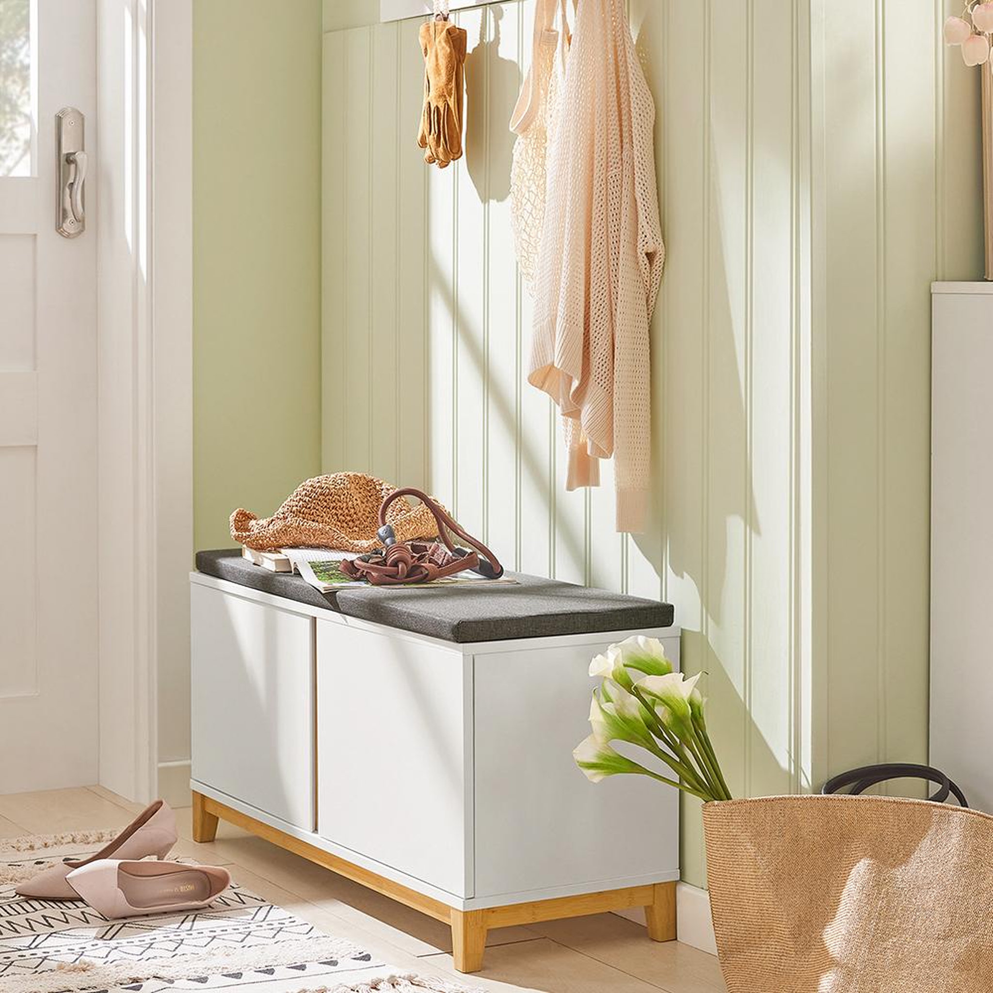 Voir la diapositive 5 : SOBUY SoBuy - Banc de rangement à chaussures avec deux portes - Nordique - FSR117