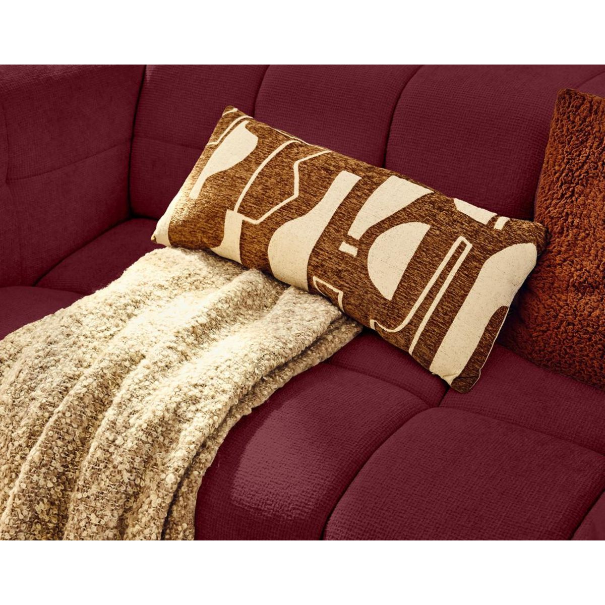 LISA DESIGN Suzano - canapé droit 2 places en tissu texturé