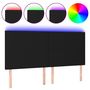Voir la diapositive 2 : VIDAXL Tete de lit a LED Noir 200x5x118/128 cm Tissu