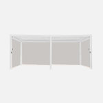 SWEEEK Pergola bioclimatique en aluminium, lames orientables 3x6m Triomphe + 4 stores latéraux 3m. Coloris disponibles : Gris