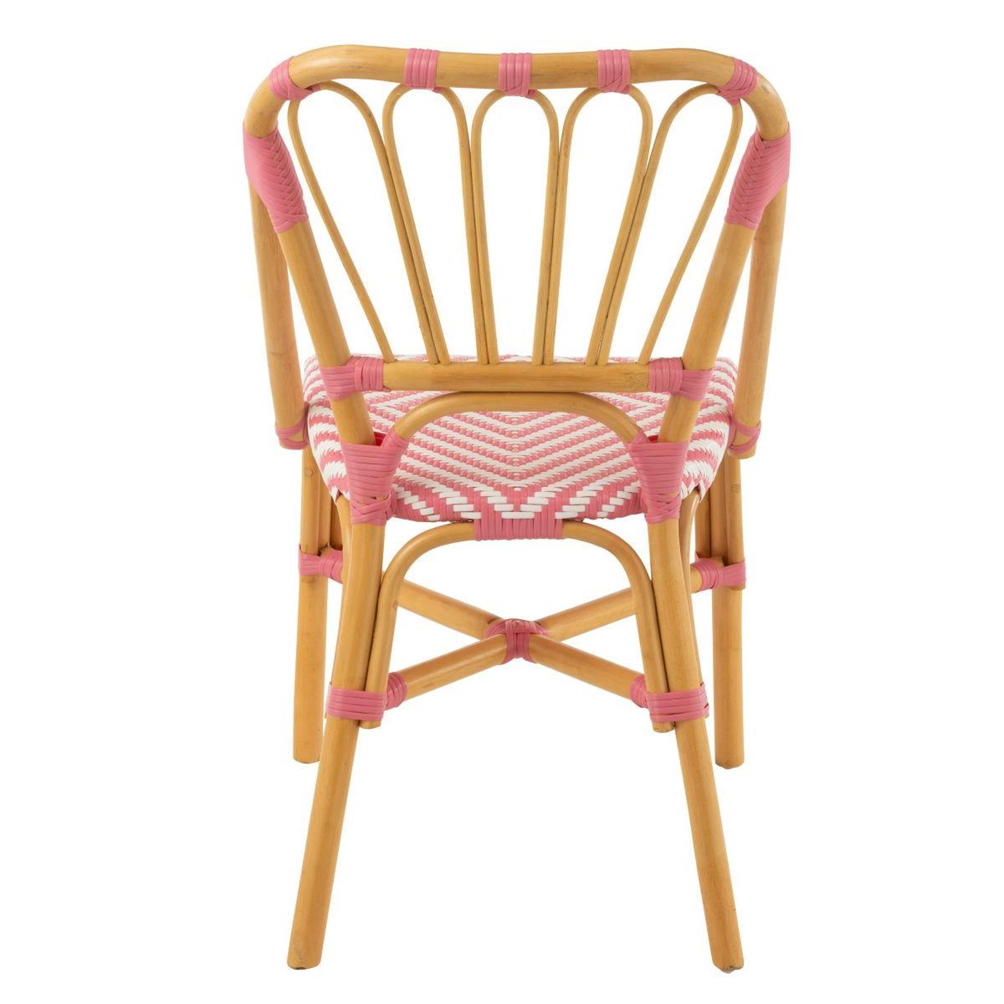 Voir la diapositive 4 : J-LINE Chaise en rotin  danial  85cm rose