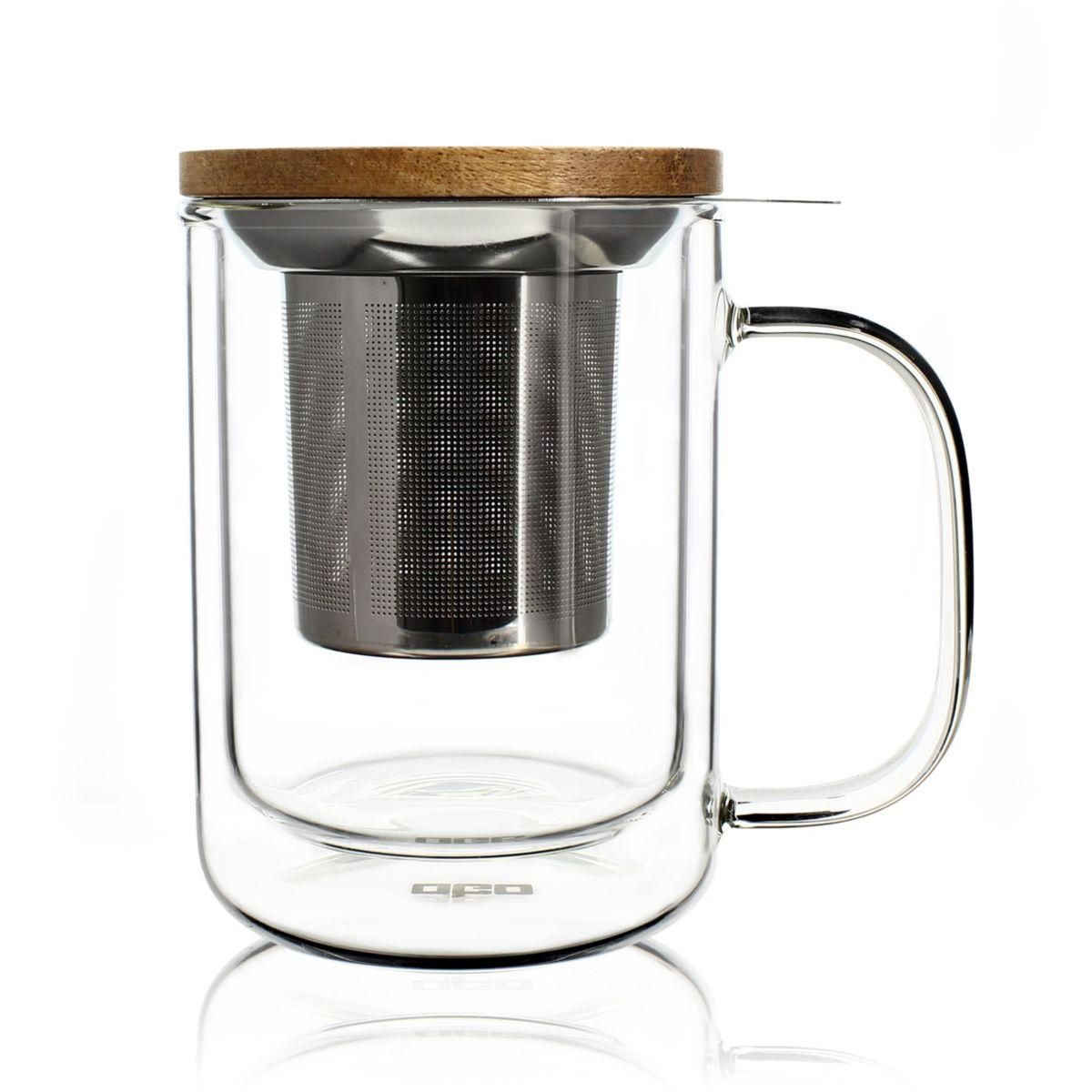 OGO LIVING Théière Tisanière Gustave en verre double paroi