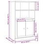 Voir la diapositive 6 : VIDAXL Buffet haut vieux bois 60x35,5x103,5 cm bois d'ingenierie