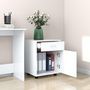 Voir la diapositive 3 : VIDAXL Armoire a roulettes Blanc 45x38x54 cm Bois d'ingenierie