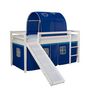 Voir la diapositive 4 : HomeStyle4U Lit bleu mi-haut avec matelas 90x200 cm tunnel