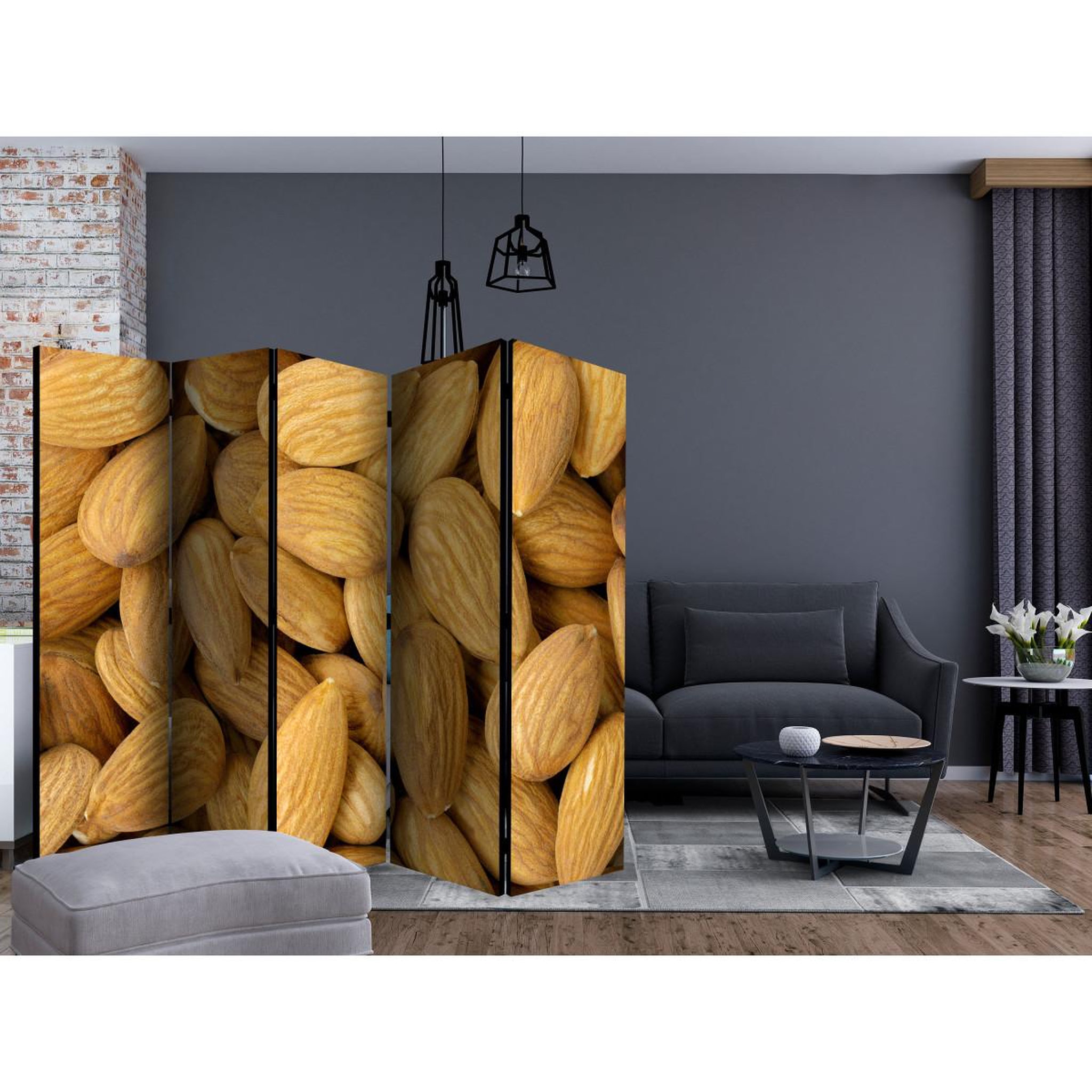 Voir la diapositive 2 : Paris Prix Paravent 5 volets  tasty almonds  172x225cm