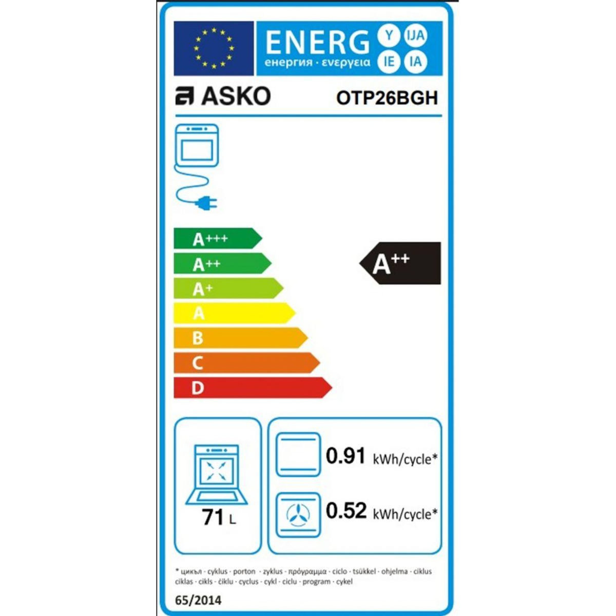 ASKO Four encastrable OTP26BGH