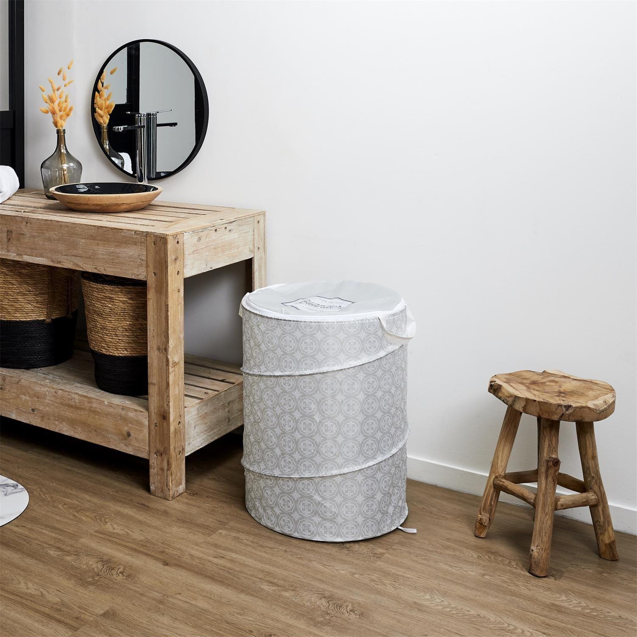 Voir la diapositive 2 : Je cherche une idee Panier à linge pop up - beige