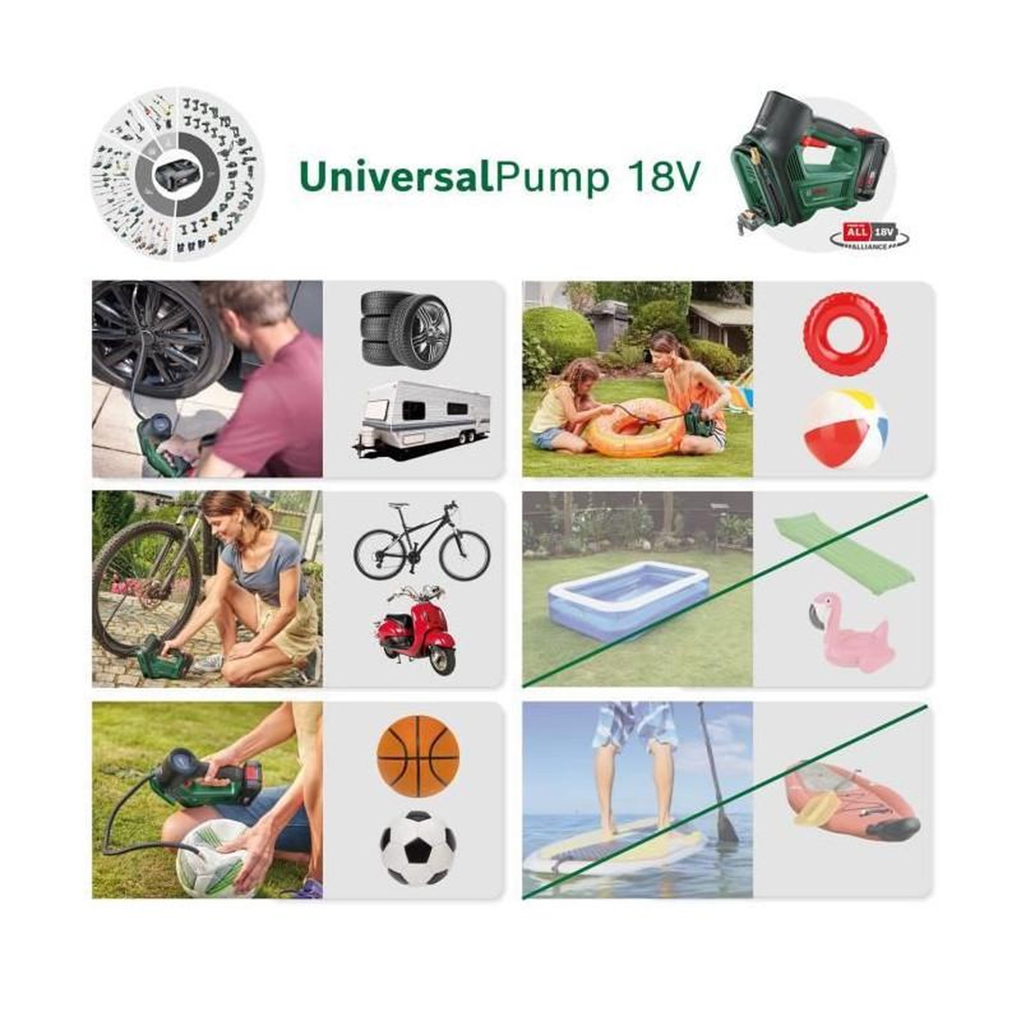 Voir la diapositive 4 : BOSCH Compresseur sans fil Bosch UniversalPump 18V