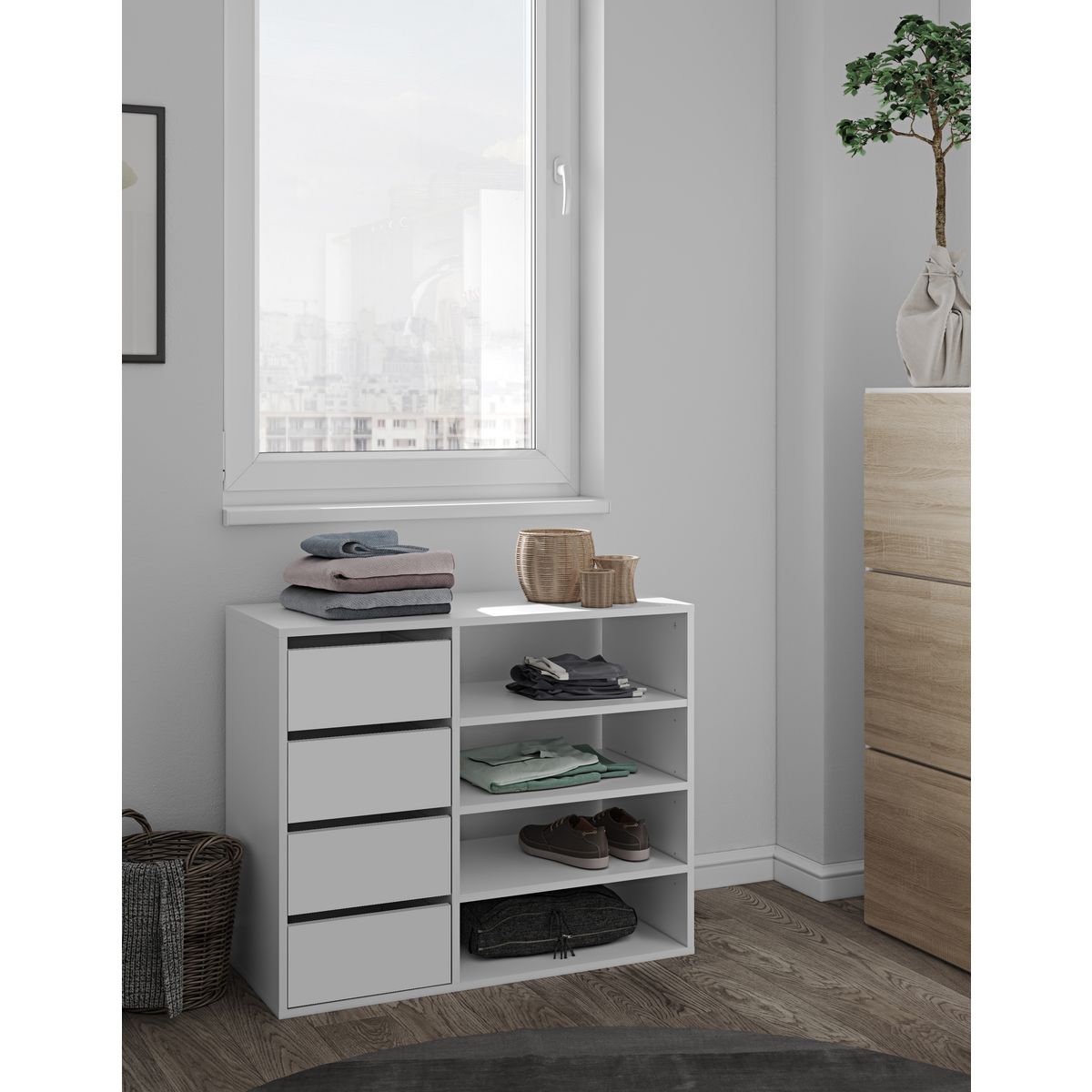 Meuble à chaussures 4 tiroirs 4 niches TIM