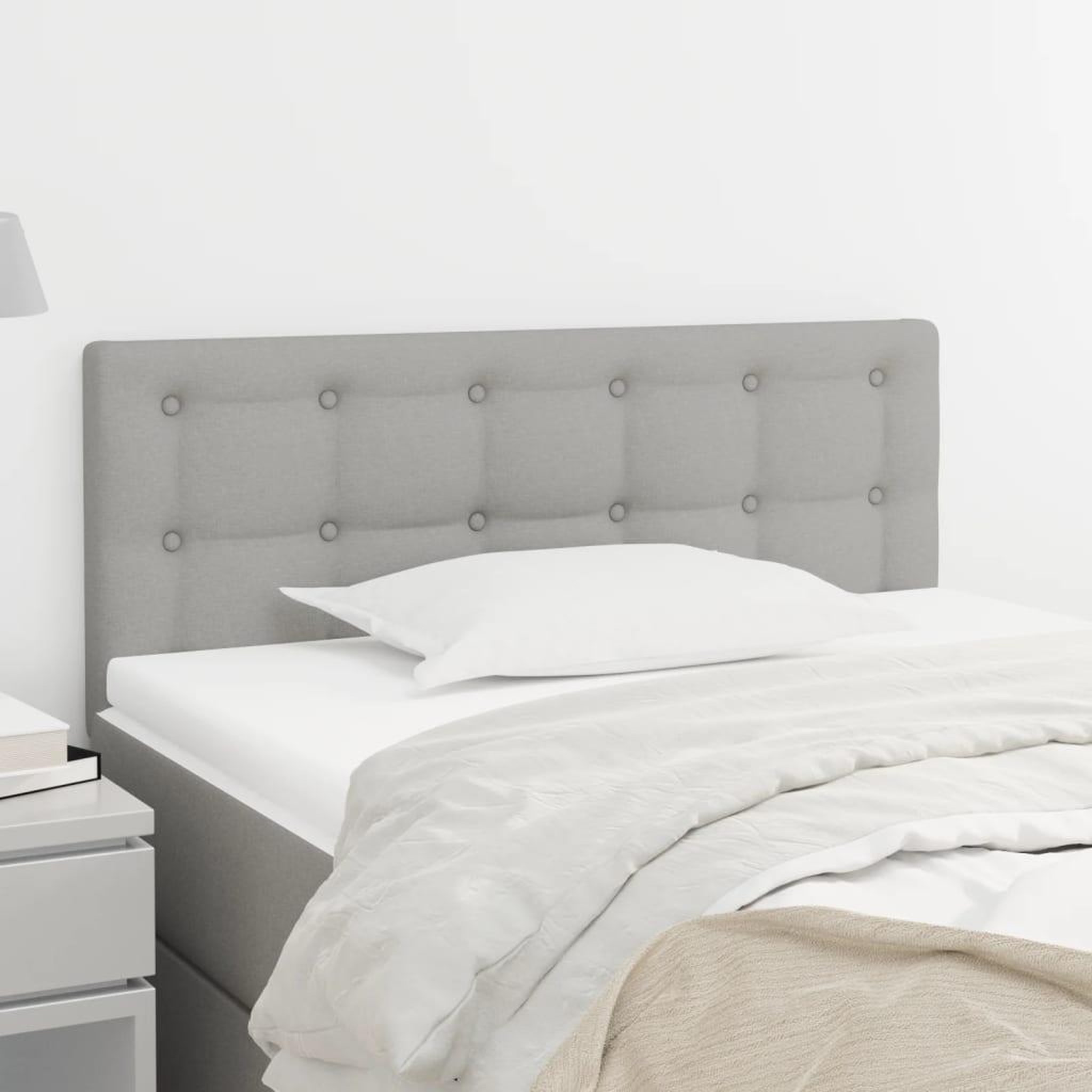 Voir la diapositive 1 : VIDAXL Tete de lit Gris clair 80x5x78/88 cm Tissu