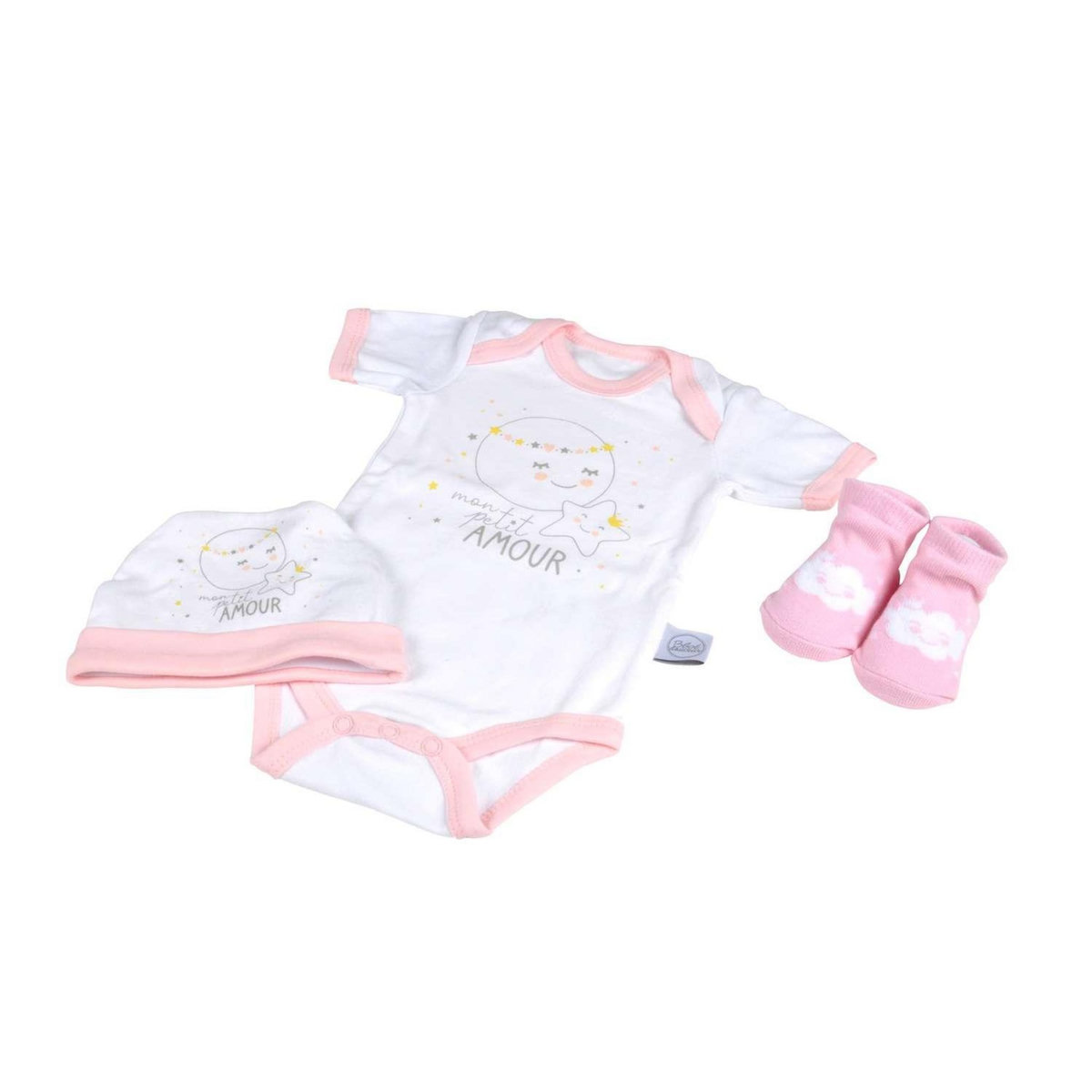 BEBE DOUCEUR Coffret de naissance avec body, bonnet et chaussettes