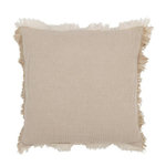 Paris Prix Coussin Déco à Franges  Mousseline  45x45cm Beige Foncé