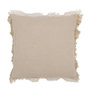Voir la diapositive 1 : Paris Prix Coussin Déco à Franges  Mousseline  45x45cm Beige Foncé
